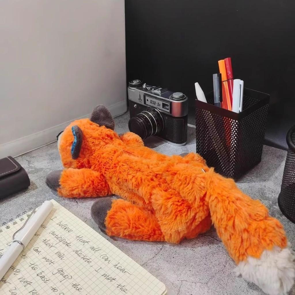 Cute Fox Pencil Case With Plush Material For Kids And Students