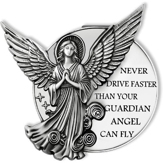 Guardian Angel Visor Clip for Car,Never Drive Faster Clip 2.95 Inch, Drive Safe pirational Gifts for Women Men