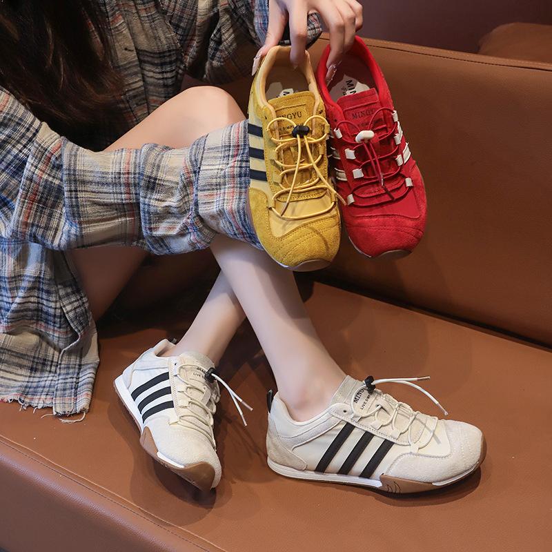 Retro German training shoes women's 2025 new summer soft-soled Forrest Gump white shoes flat-soled versatile casual sports shoes
