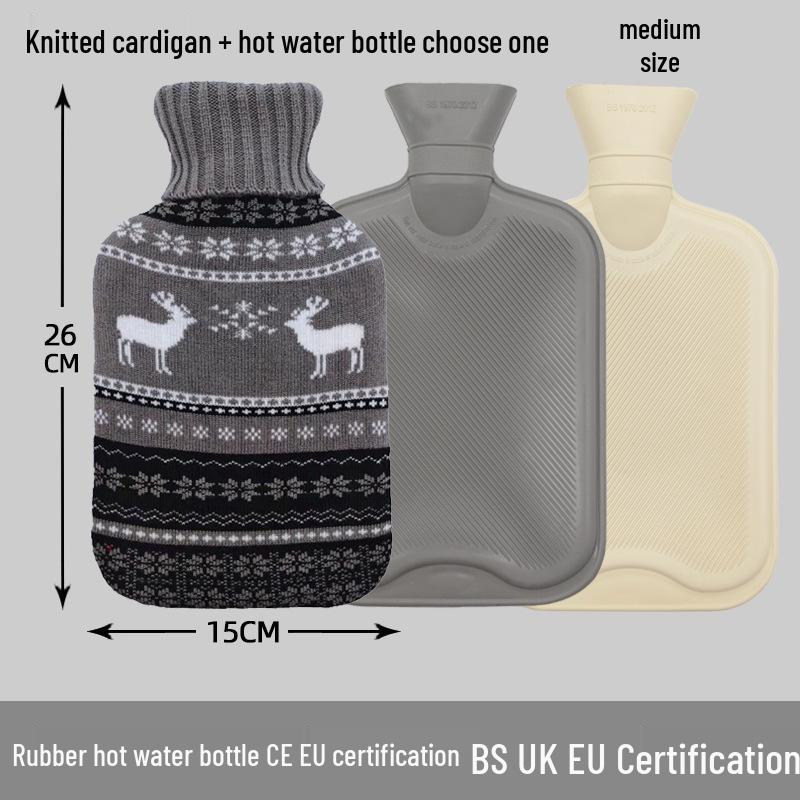 Explosion-Proof Hot Water Bottle: Rubber Design for Stomach and Feet, Long-Lasting Warmth