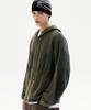 TRILLION Washable Two-Tone Hooded Zip-Up Graphic Knit (Khaki)