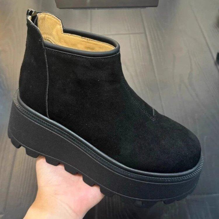 [Ushilai] Thick-soled Snow Boots Women's 2025 New Autumn and Winter Versatile Casual Short Boots Velvet Martin Boots