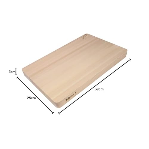 Kiya Cutting Board, Kiso Hinoki (Cypress) Veneer, 39 x 25 x 3 cm, Natural Wood