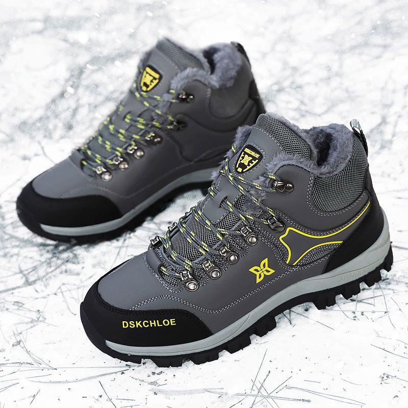Winter High-class Men's Waterproof Plush Thick Thermal Shoes Outdoor Mountain Climbing Anti-skid Cold Resistant Northeast Snow Boots