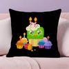 Cute D-Duolingos Pillow Case Anti-dustmite Pillowcase Invisible zipper silky short plush Sofa cushion cover