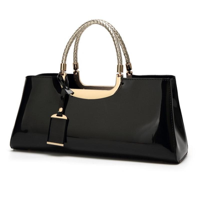 Fashion Trend Glue Patent Leather Handbag Women's Shoulder Bag Wedding Bag Bridal Bag Banquet Bag Candy Color