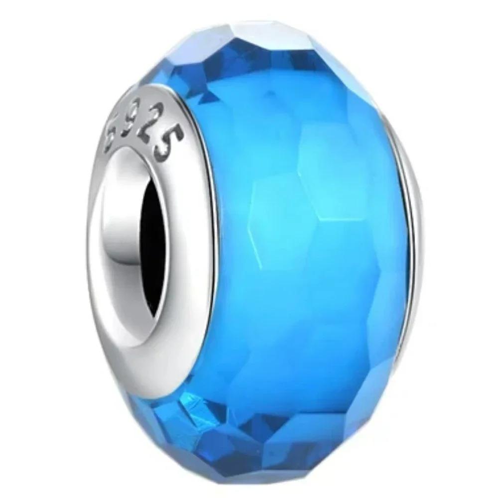 Blue Ocean series glass Bead Components series Copper Metal Murano Glass Bead Components Charm Bead Component Compatible With Do It Yourself ocean
