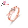 Genuine 925 Sterling Silver Love Heart Shape Finger Rings For Women Girls Band Engagement Statement Wedding Jewelry Anel