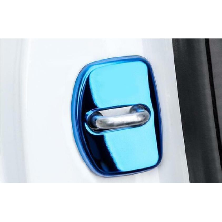 Titanium Blue Door Buckle Protection Cover Trim 4pcs For Cadillac XT5 2017-