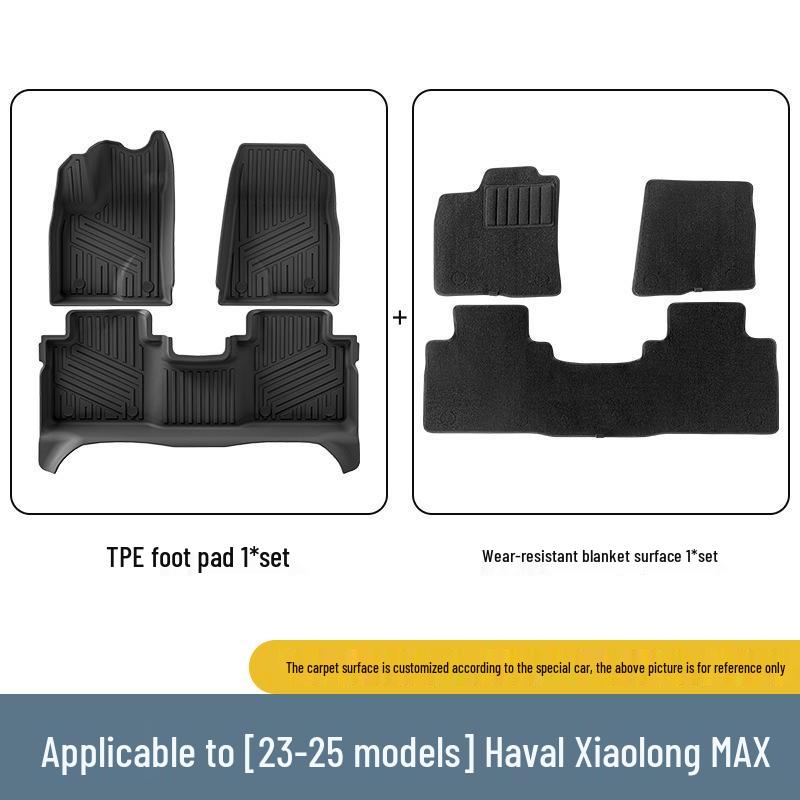 Haval Xiaolong MAX TPE Floor Mats: Compatible with 2023-2025 models, includes seat back and trunk mats.