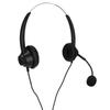 Phone Headset Dual 3.5mm Plug Binaural Adjustable Volume Wired Customer Service Headphone with Mic for PC Business
