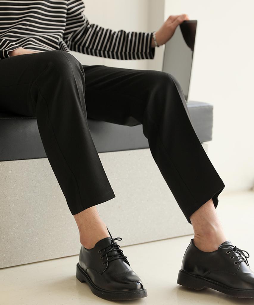 Jikeulib Straight Slacks With Silicone Side Hidden Banding To Prevent Shirt From Unslip