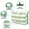 Fashion Striped Beach Tote Bag Waterproof And Sand-Proof Foldable Beach Bag Large-Capacity Portable Storage Bag Shoulder Bag