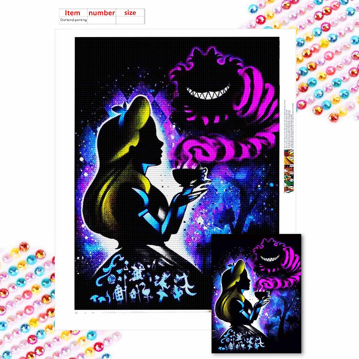 

Full Round Diamond Painting The Princess and The Ghost Art Rhinestone Picture Mosaic DIY 5D Cross Stitch Embroidery Home Decoration Round 20x30cm