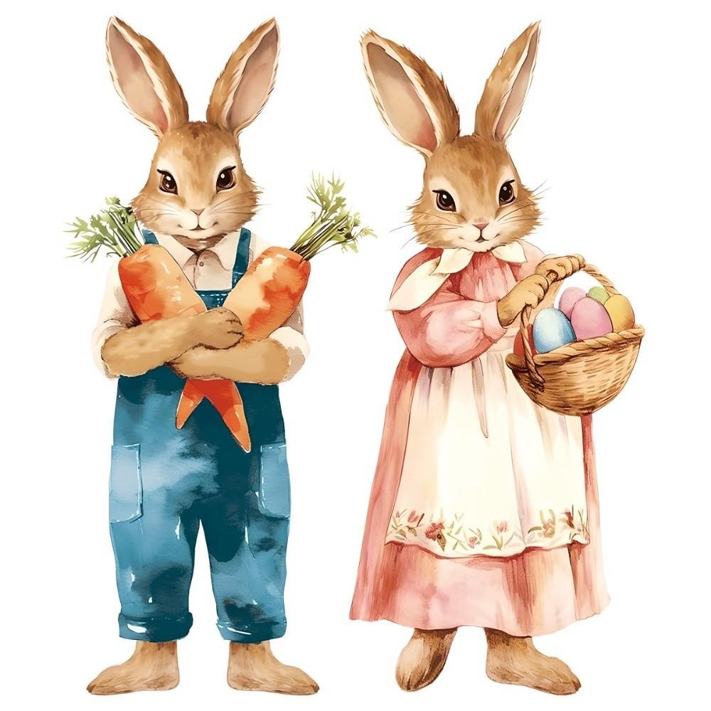 Waterproof Easter Egg Window Decals Creative Easter Bunny Static Cling Decal  Window Decoration