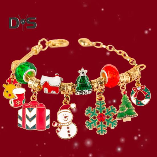 Weihnachts-Countdown-Kalender, Armband-Bastelset für Mädchen, DIY-Schmuckperlen-Charm-Set, 24 Tage, Weihnachts-Countdown-Geschenk für Kinder und Teenager