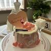 5pcs Birthday 3D Red Heart Cake Toppers Pink Heart Love Cake Decor Happy Birthday Anniversary Wedding Cupcake DIY Decoration