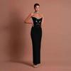 Luxurious Rhinestone Strapless Bodycon Dress: Elegant Evening Gown