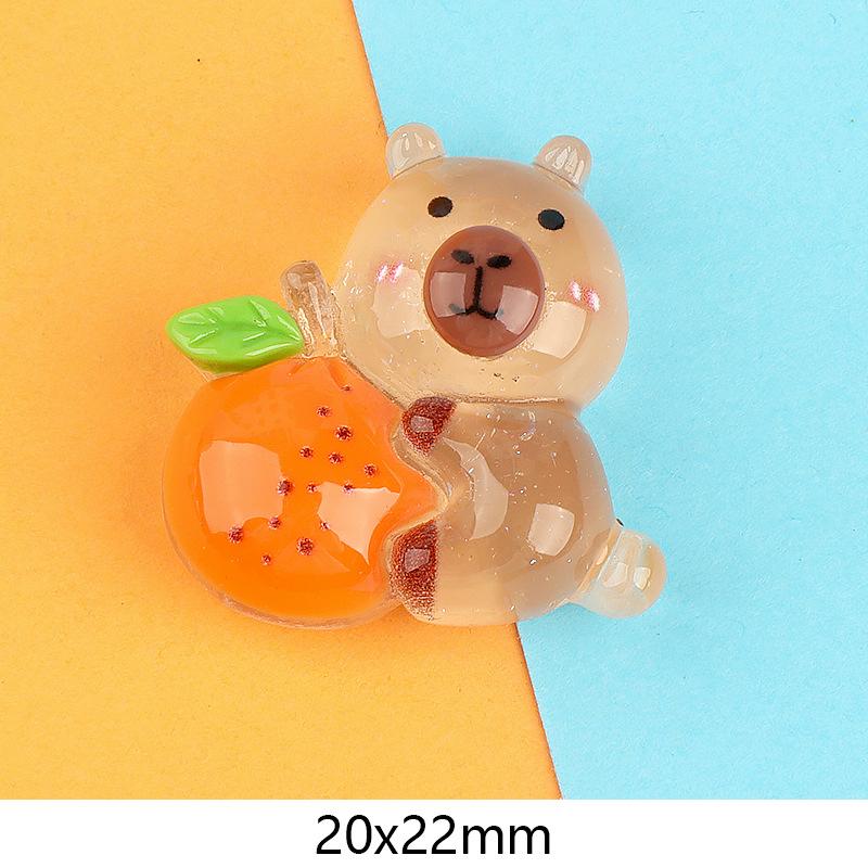 Kawaii Luminous Capybara Car Ornaments Dollhouse Mini Scene Decor Micro Landscape Ornaments Diy Desktop Decoration Toys