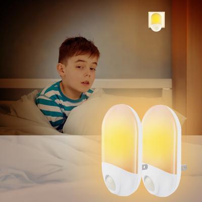 LED-Sensor-Nachtlicht EU/US-Stecker, warmweißes Nachtlicht, Dämmerung bis Dämmerung, für Kinder, Zuhause, Schlafzimmer, Badezimmer, Küche, Flur, Treppen