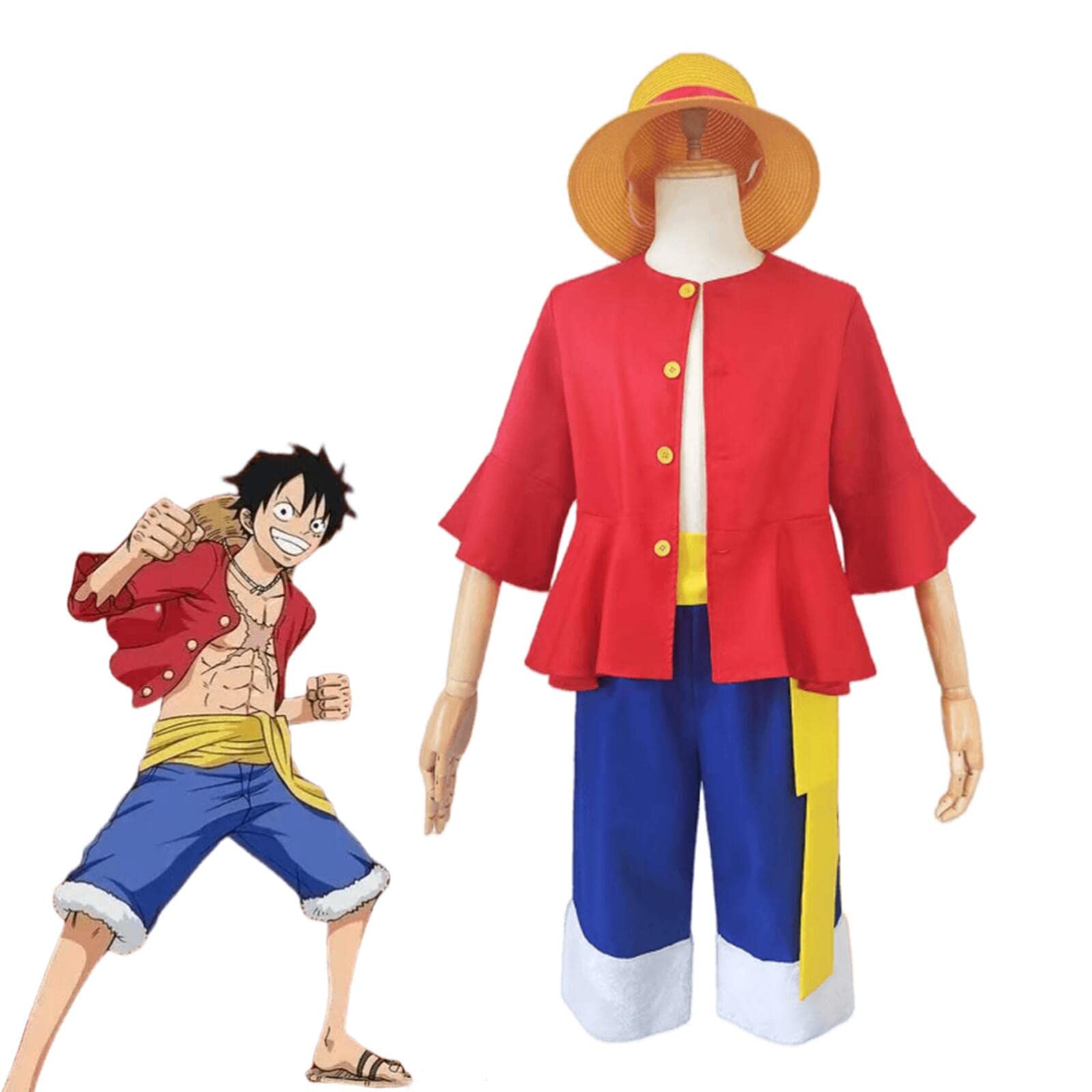

[Essri] One Piece Luffy Косплей Костюм Monkey D. Luffy Косплей Костюм Аниме Фестиваль Школьный Фестиваль Культурный Фестиваль Выставка Хэллоуин