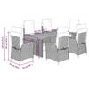 VidaXL Ensemble à manger de jardin coussins 7pcs Noir Résine tressée 3213136