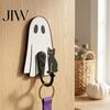 Funny Wall Mounted Hangers Halloween Ghost Cat Wooden Hanging Hook for Keys Hats, Decorative Black Entryway Organizer Hanger, Cute Home Living