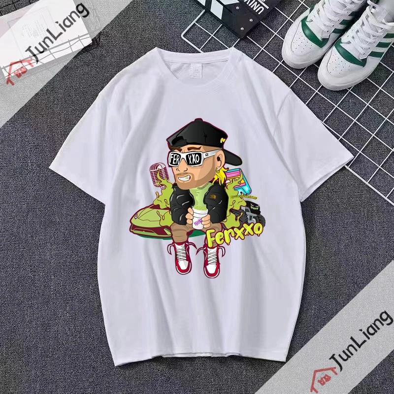 Ferxxo Breathable Tshirt Rapper Feid Printed Tshirts Summer Short Sleeve Tee Hip Hop Unisex Women Streetwear Tshirt
