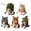Beginner Friendly Yarn Arts Animal Hat Crochet Kit, Fantasy Hood DIY Cute Craft Gifts for Adults Unicorn Fox Frog Earflap Crafting Kit Teens Halloween