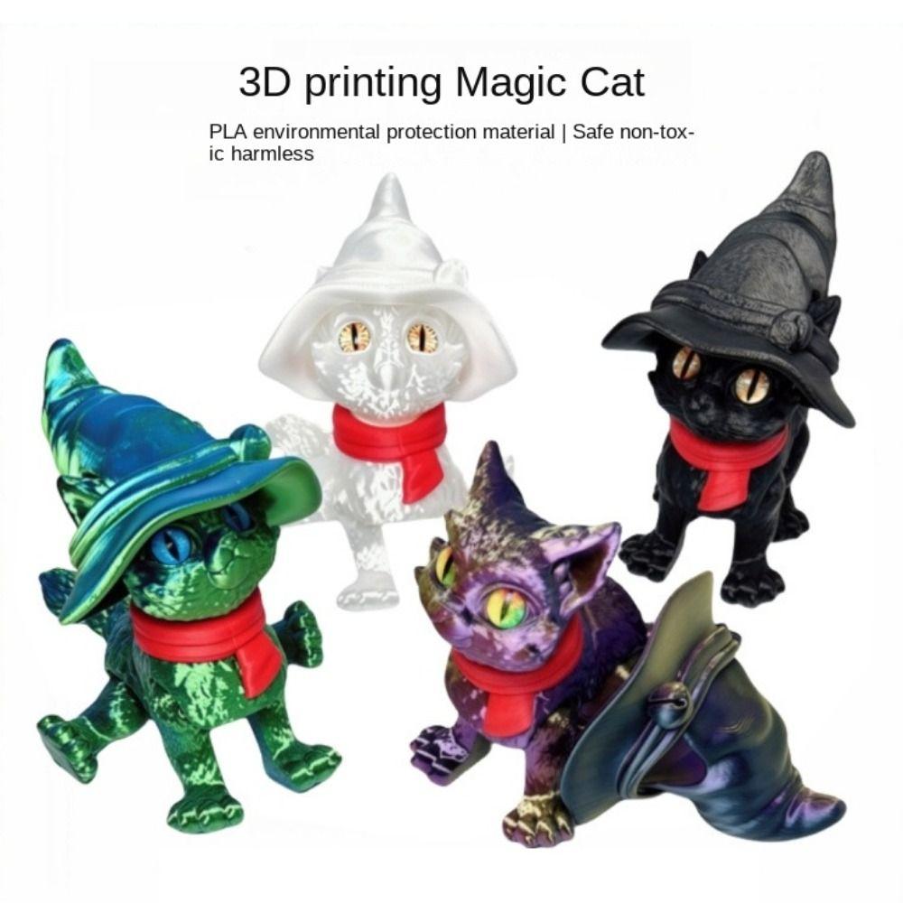 

Big Eyes 3D Printed Cat Model Realistic Design Cute Cat Figure Articulated Cats Doll Living Room style F
