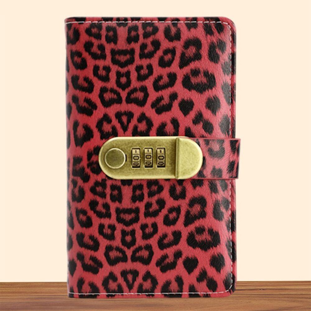 Password Lock Cash Budget Planner Pockets Leopard print Encrypted Money Book  Coin Saving