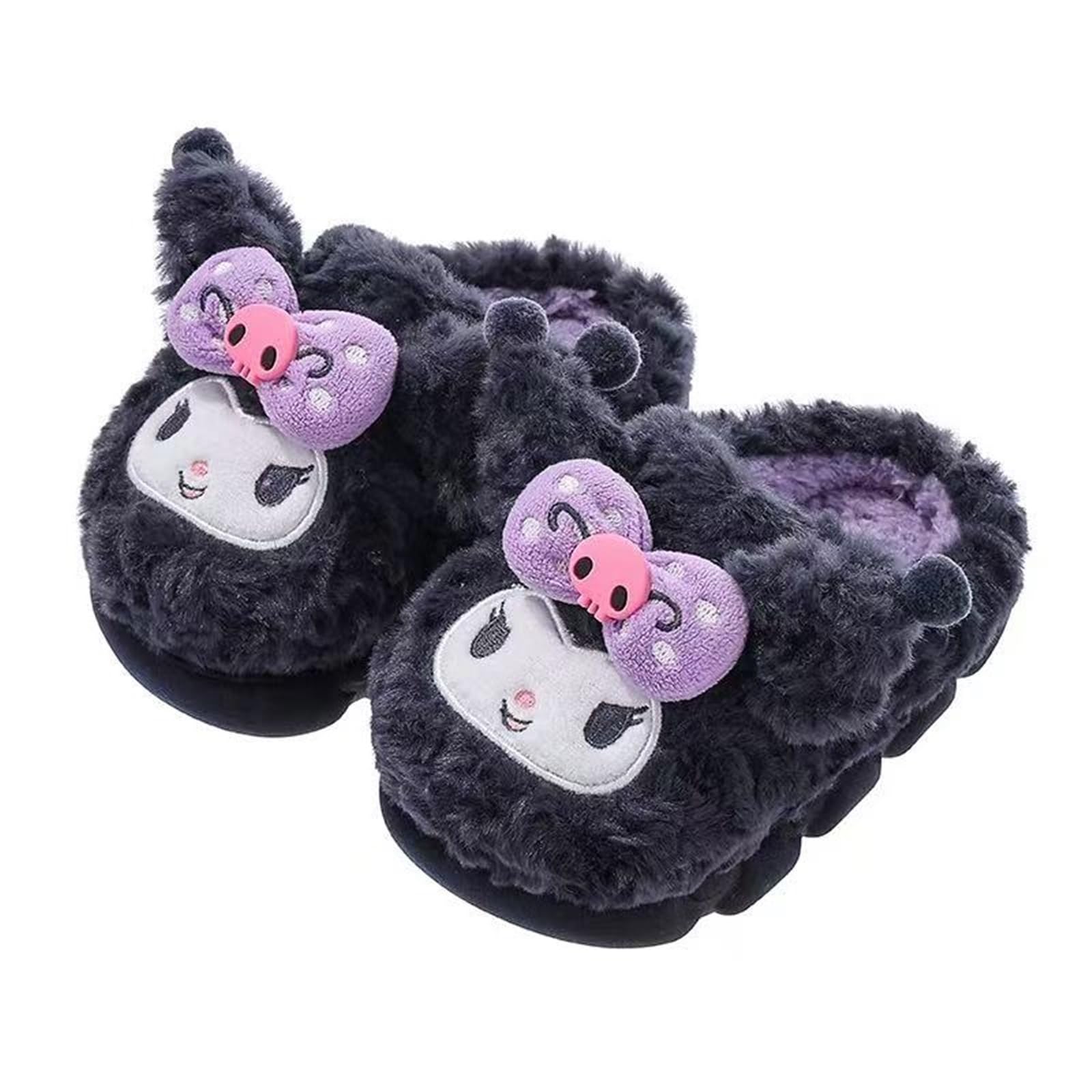 

Kuromi Cotton Slippers for and Adults and Comfortable for Autumn and Inner Length [AGGZOM] Kids, Babies, - Fluffy, Warm, Quiet, Winter. (A, 15.5cm)