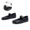 The First Layer of Sheepskin Mary Jane Shoes Women's 2025 Summer New Square Head Shallow Mouth Single Shoes Women's French Beautiful Casual Women's Sh