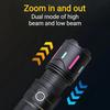 Super Powerful Flashlight Rechargeable Zoom Fluorescent Strip Torch with COB Work Light Outdoor Emergency Lighting