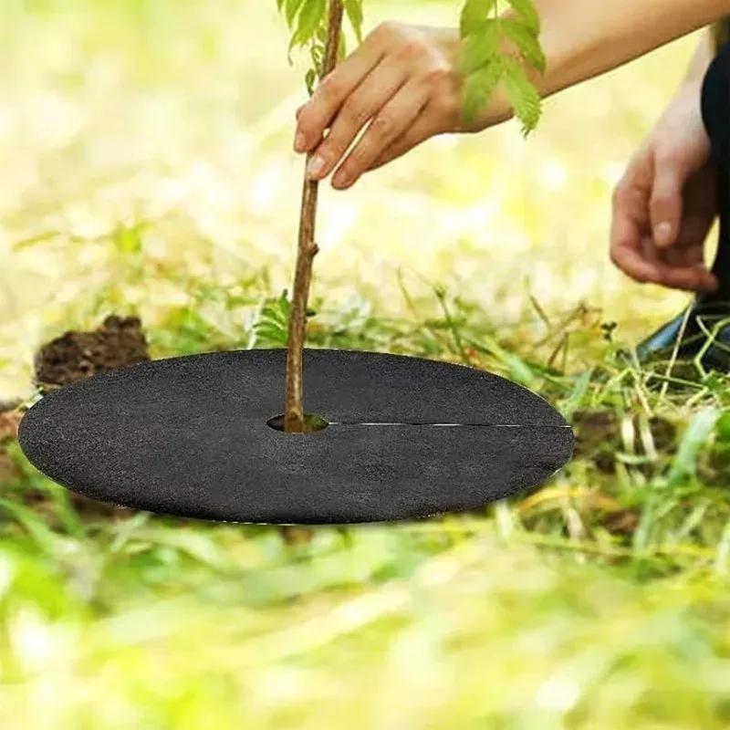 Tree Protection Weeds Mats Gardening Mulch Ring Reusable Non-Woven Fabric Plant Pot Soil Covers Degradable Weeds Barrier Mat