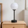 Globe Shade Table Lamp, Elegant Aluminum Alloy Bedside Light with   for Bedroom, Living Room