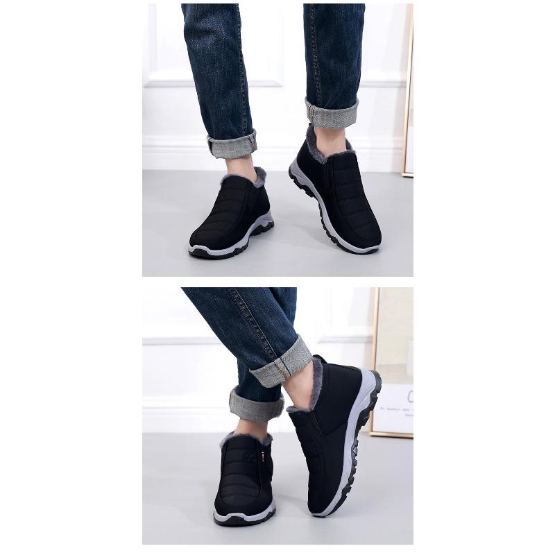 Zapatos de algodón de invierno del viejo Pekín para mujer, de terciopelo, engrosados, cálidos, botas de nieve, para hombres y mujeres de mediana edad y ancianos, los mismos zapatos de algodón para parejas