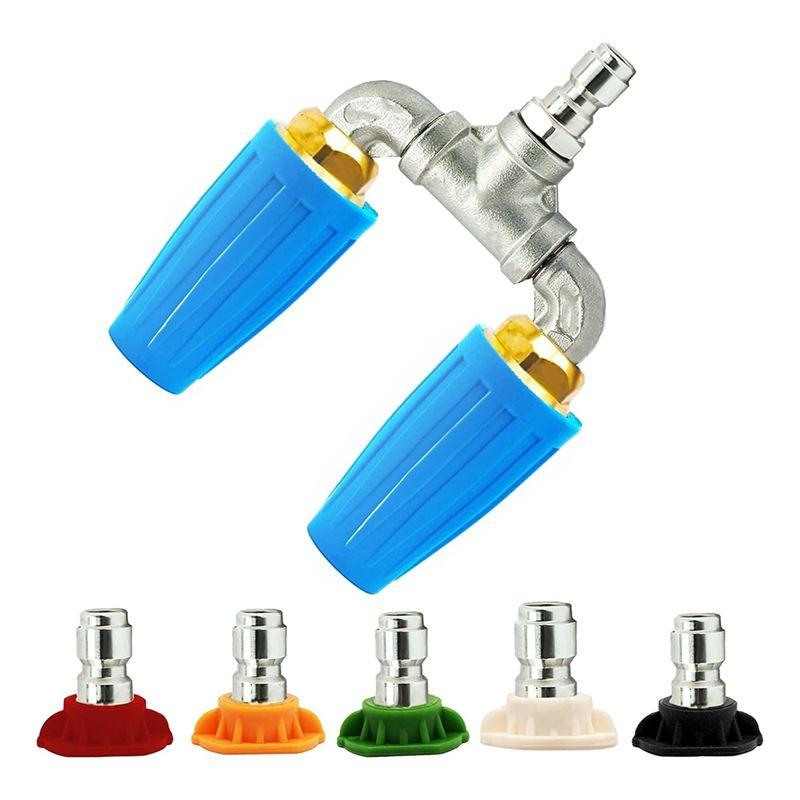

A60zdual Turbo Nozzle For Power Pressure Washer With 5 Power Pressure Washer Tips, 1/4 Quick Connector,2.0 Orifice, 4000 Psimay синий