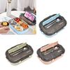 Portable Kids 304 Stainless Steel Lunch Box 1.3L Four Compartment  Box with Soup Bowl Chopsticks Spoon Portable Lunch Box