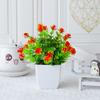 White Artificial Potted Flowers Plastic Fake Flower Bonsai  Indoor Decoration