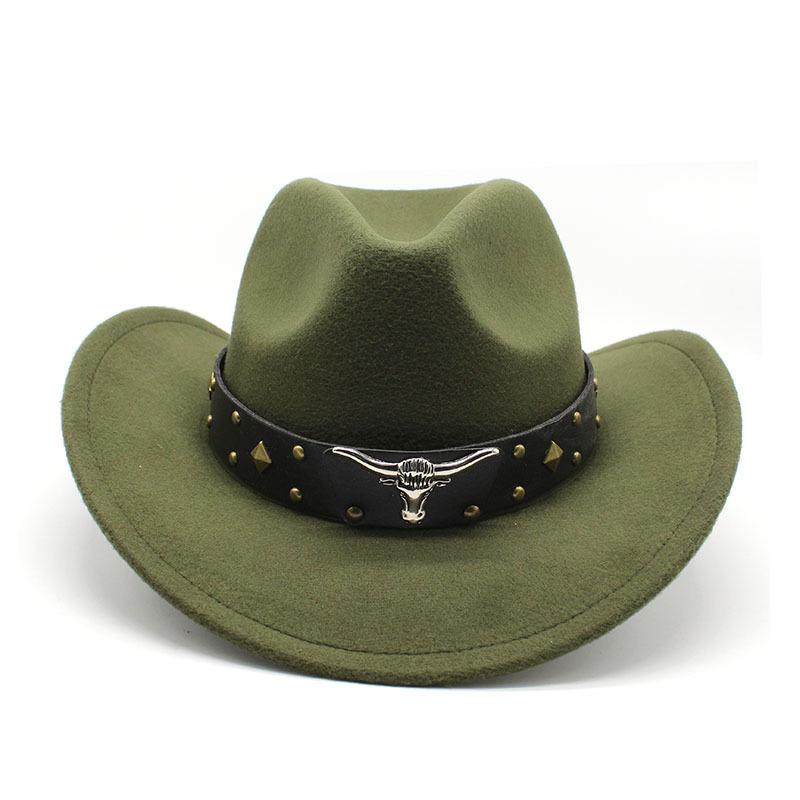 Western Cowboy Hat Vintage Jazz Hat Men And Women Wool Top Hat Felt Hat