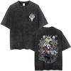 Magliette Hollow Knight Stampa Vintage Lavata Magliette Regali per Fan Uomo Donna Top Moda Casual Manica Corta Oversize