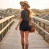 Women's Solid Denim Shorts High Waist Casual Jean Shorts with Frayed Hem and Distressed Detail Non-Stretch Fabric Summer Bottoms