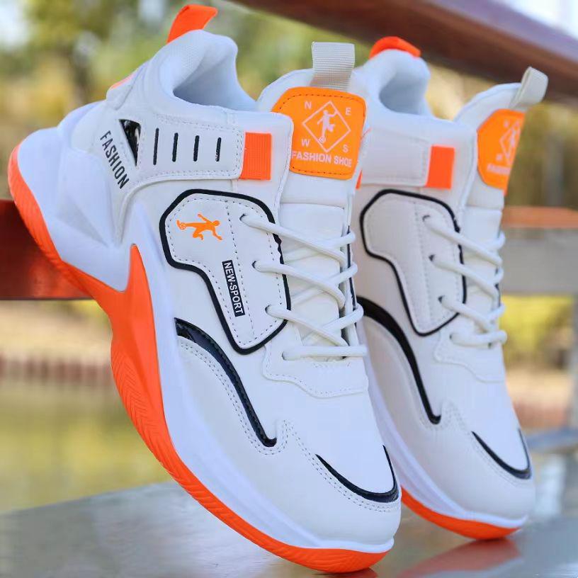 2025 Spring Men's High-Top Leather Basketball Sneakers - Red Mesh