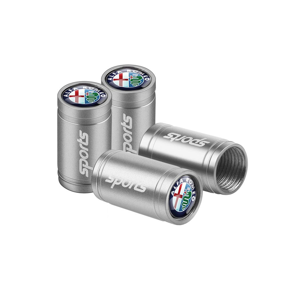 4Pcs Car Valve Caps Wheel Tires Air Tyre Stem Protective Cover For Alfa Romeo 159 147 156 164 166 Stelvio Giulietta MiTo Giulia