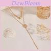 Geometric Long Chain Necklace With Double Circles For Women Summer Fashion Accessory