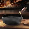 Traditional Cast Iron Wok Pan 24cm Pure Iron Cookware with Physical Non-Stick Technology Coating-Free Chinese Skillet
