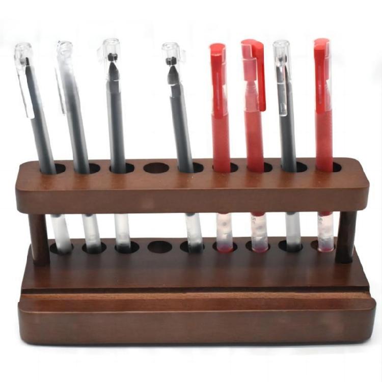 Wood Pen Holder Phone Holder Desk Organisers with Phone Stand Multifunctional Pencil Holder School Office Supplies