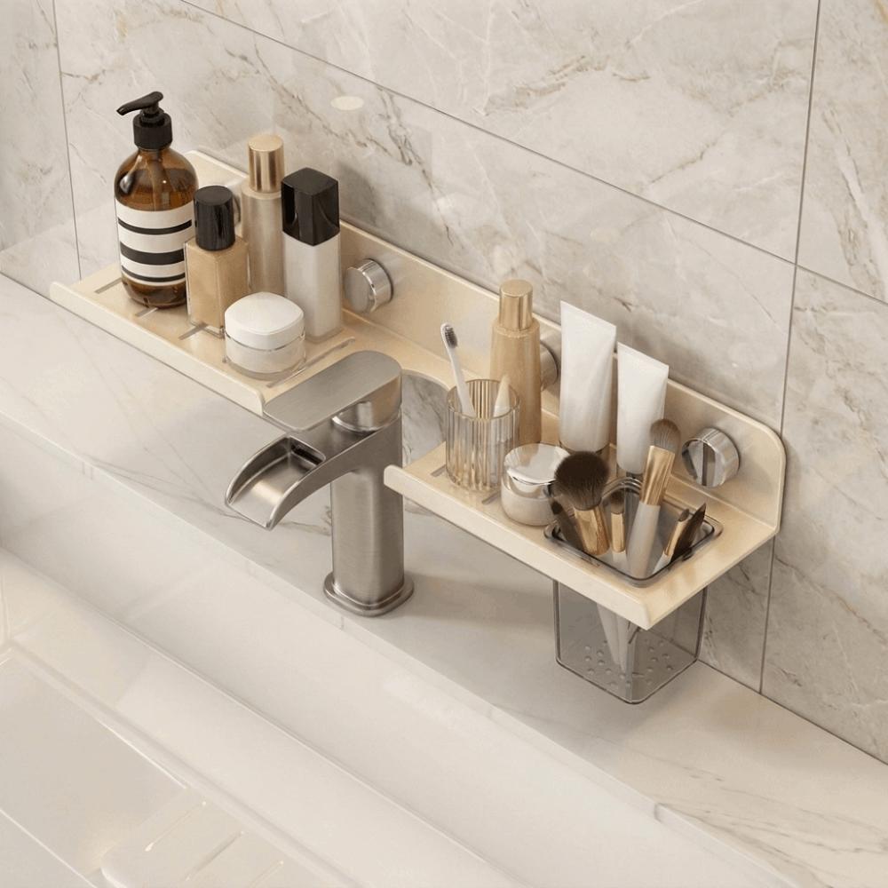 Wall Mounted Countertop Tap Storage Rack No Drill U-Shaped Storage Rack Faucet Storage Shelf  Sink