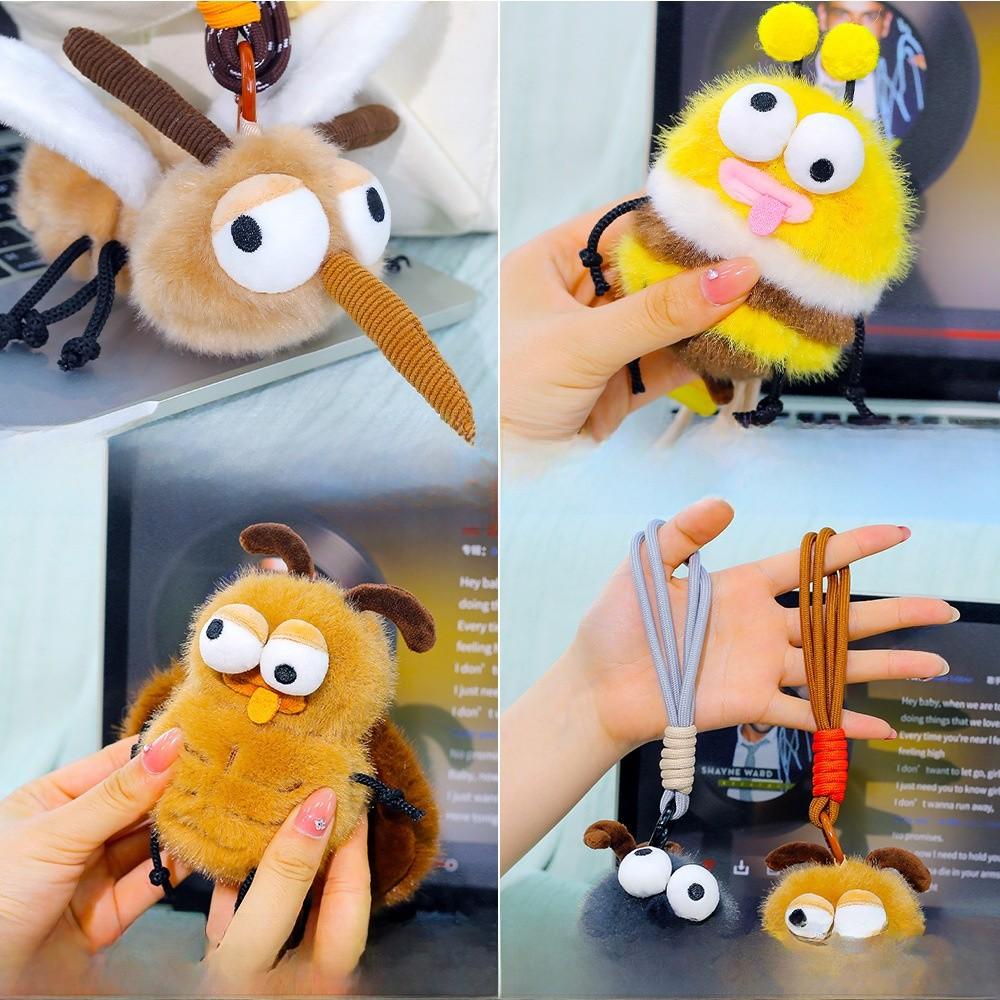 Insect Diary Plush Keychain With Soft Polyester Fiber Cute Animal Decoration For Gifts And Bag Accessories